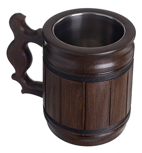 Wooden Mug with an Improved Handle Handmade Wooden Beer Mug of Wood Eco Friendly Wooden Beer Mug Great Gift Idea for Men