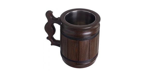 Set of 6 Handmade Wooden Beer Mug of Wood Eco Friendly Great Gift Ideas 